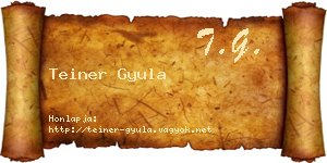 Teiner Gyula névjegykártya